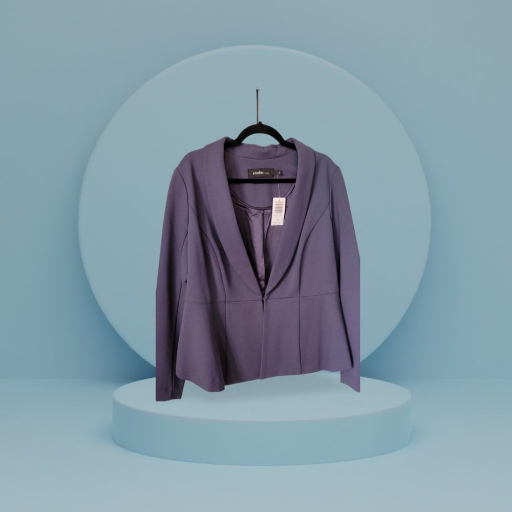 Blazer - Premium - Slate Grey Blue - Stretch Peplum - Torrid - size 1